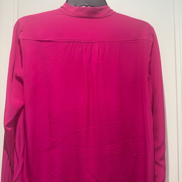 Kate Spade tie-neck blouse in hot pink. Long sleeves, button cuffs, great con - Picture 3 of 7